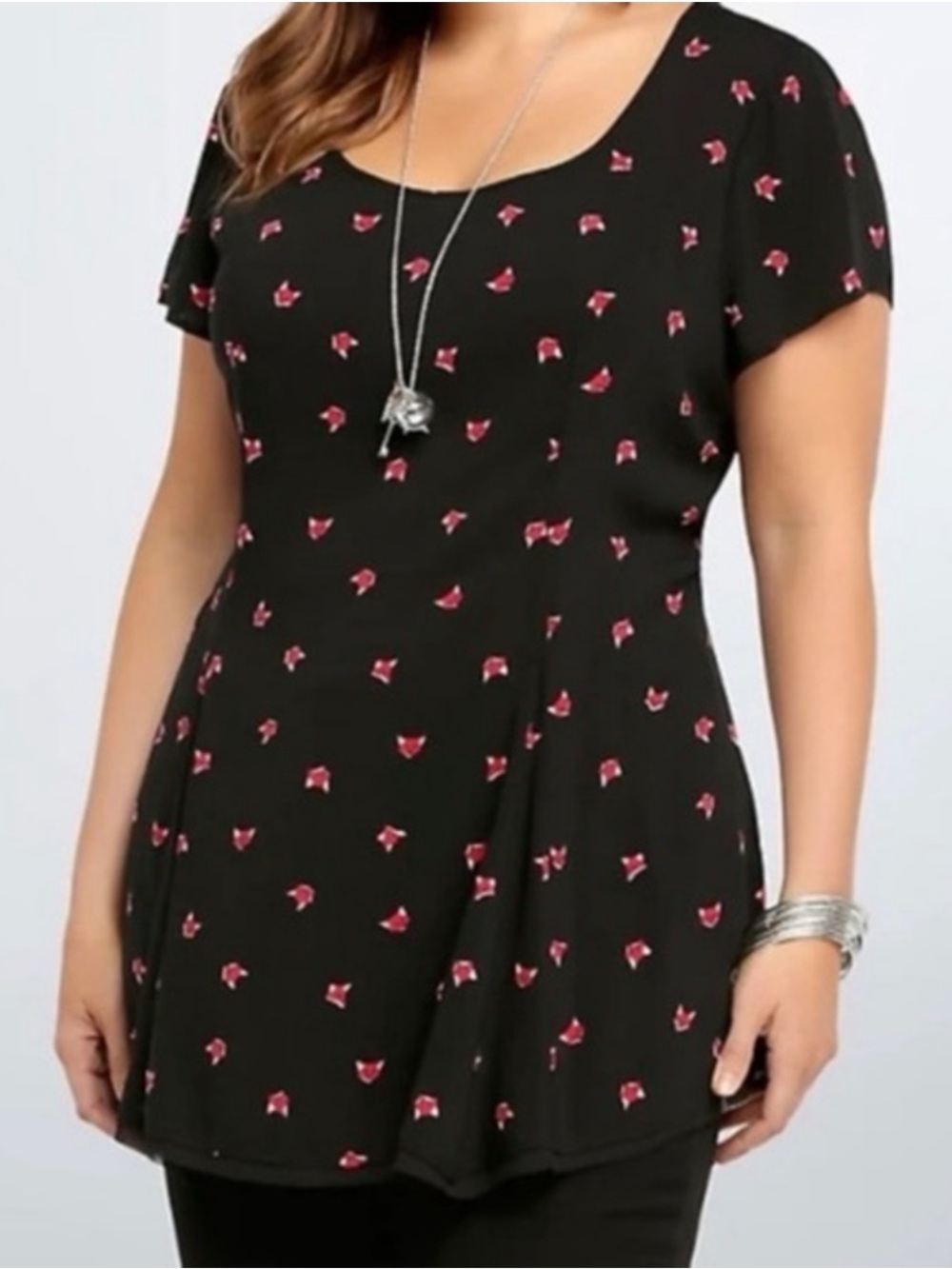 Torrid Fox Print Chablis Tunic Top Sz 0/Large